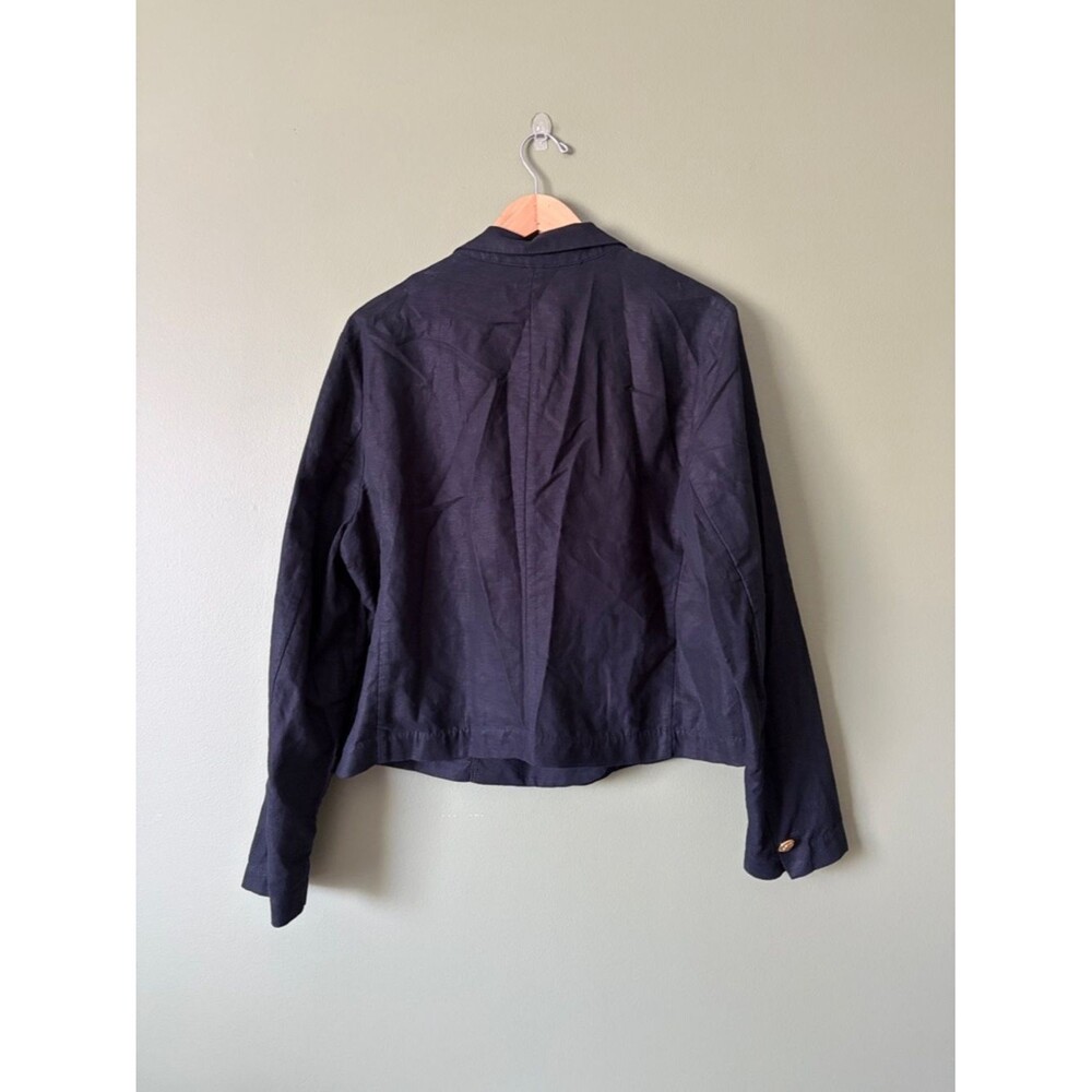 GAP Black Linen Blend Gold Button Blazer Sz XL - Picture 7 of 7
